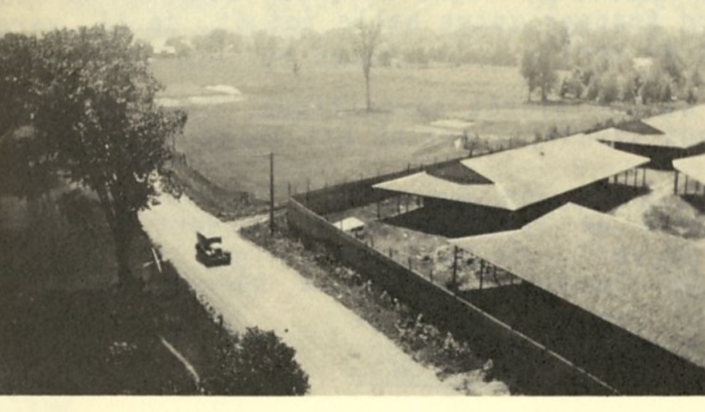 The first and second greens around 1930, mowers at work